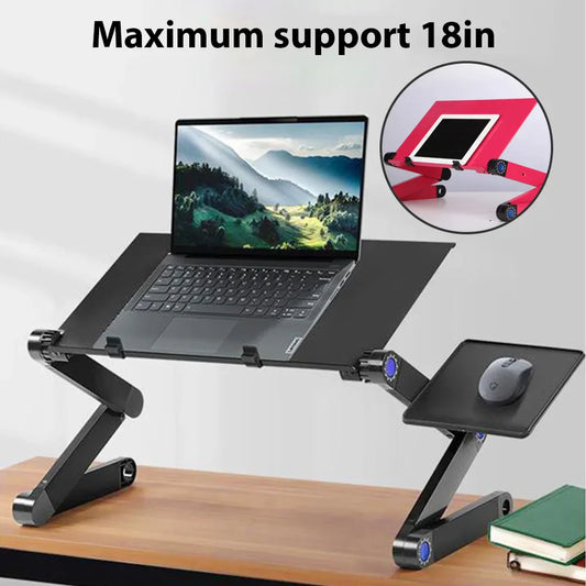 Adjustable Folding Laptop Ultrabook Notebook Tablet Table Stand With Mouse Pad for Bed Sofa